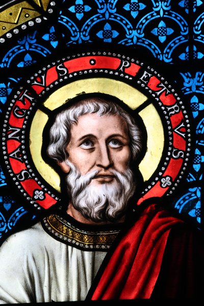 Notre-Dame Saint-Lazare kolej kilisesi, Vitray pencere, Saint Peter, Avallon, Fransa by Unbekannt