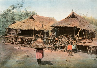 Yeni Gine. Karapuna. Yerli Köyü, Papua Yeni Gine. Karapuna. Yerli Köy, 1900. by Unbekannt
