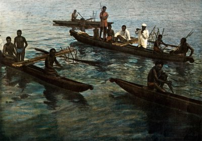 Yeni Gine. Papua kanoları, Papua Yeni Gine. Papua Kanoları, 1900. by Unbekannt
