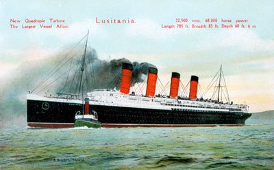 Okyanus gemisi RMS Lusitania, 20. yüzyıl by Unbekannt