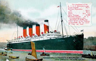 Okyanus gemisi RMS Mauretania, 20. yüzyıl by Unbekannt