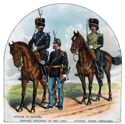 Süvari Subayı, Subay, Hattın piyadesi, Nişancı, atlı topçu, 19. yüzyıl by Unbekannt