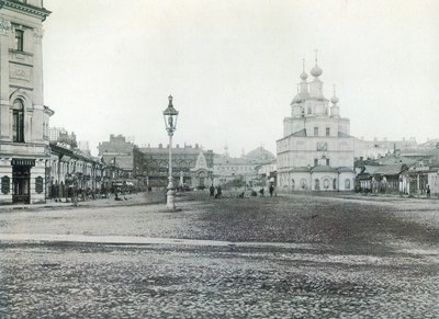 Okhotny Ryad Hunting Row, Moskova, Rusya 1880
