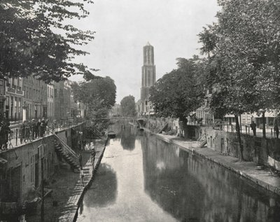 Eski Kanal ve Dom Kulesi, Utrecht, Hollanda, 1895. by Unbekannt