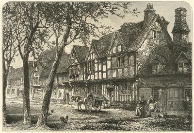 Warwick Kalesi Altındaki Eski Evler, 1898. by Unbekannt