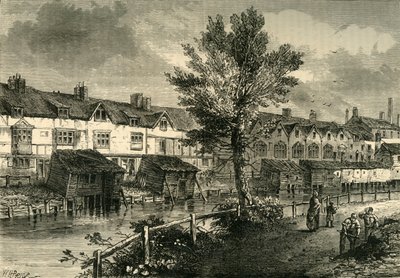 Londra Caddesi'ndeki Eski Evler, Dockhead, yaklaşık 1810, c1878. by Unbekannt