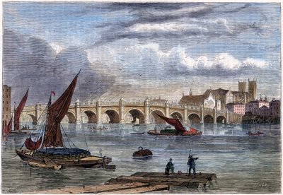 1754 yılında Eski Westminster Köprüsü, 19. yüzyıl by Unbekannt