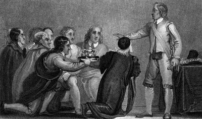 Oliver Cromwell tacı reddediyor, 1650