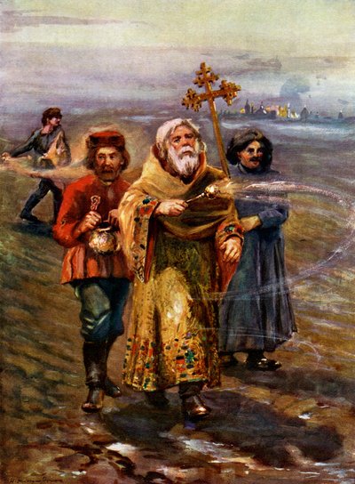 Ortodoks rahip toprağı kutsuyor, Rusya by Unbekannt