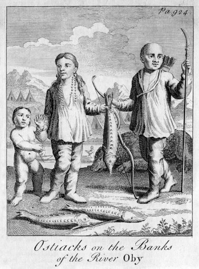 Oby Nehri Kıyısında Ostiyaklar, 1700 dolayları by Unbekannt