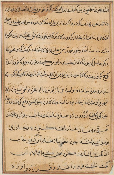 Bir Papağan Tuti-nama Masallarından sayfa: metin sayfası, c. 1560. by Unbekannt