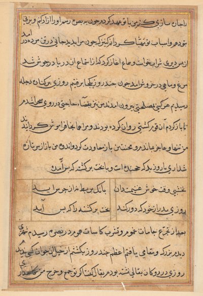 Bir Papağan Tuti-nama Masallarından sayfa: metin sayfası, c. 1560. by Unbekannt