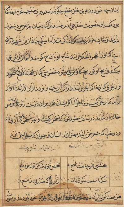 Bir Papağan Tuti-nama Masallarından sayfa: metin sayfası, c. 1560. by Unbekannt