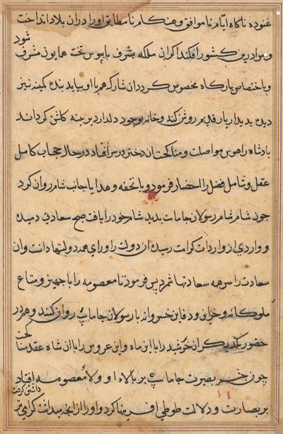 Bir Papağan Tuti-nama Masallarından sayfa: metin sayfası, c. 1560. by Unbekannt