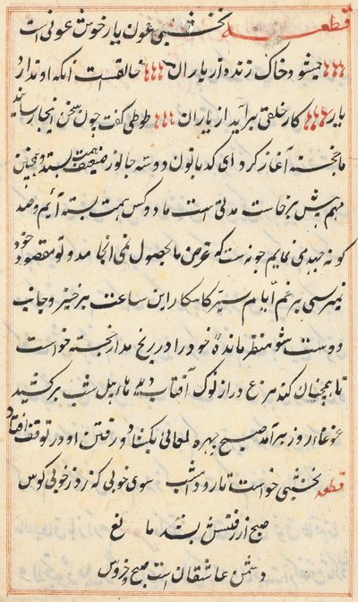 Bir Papağan Tuti-nama Masallarından sayfa: metin sayfası, c. 1560. by Unbekannt