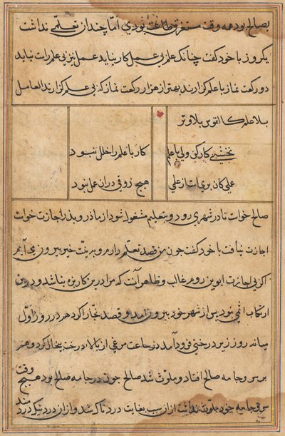 Bir Papağan Tuti-nama Masallarından sayfa: metin sayfası, c. 1560. by Unbekannt