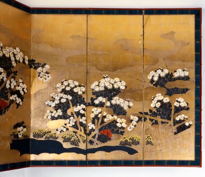 Altın arka planlı 6 panelli ekran çifti, Edo dönemi, Japonca, 1600-1867 by Unbekannt