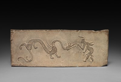 Model Pişirme Ocağından Panel: Lingzhi Mantarını Ejderhaya Besleyen Peri, MÖ 1. Yüzyıl. by Unbekannt