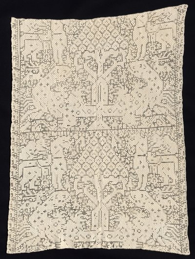 Ağaçlar ve Tanımlanamayan Hayvanlar Desenli Pano, 19. yüzyıl. by Unbekannt