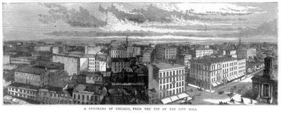 Belediye binasının tepesinden Chicago Panoraması, ABD, 1871 by Unbekannt