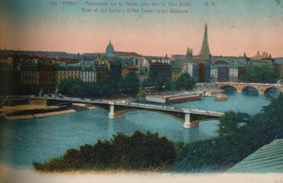 Uzaktan Eyfel Kulesi ile Seine Nehri Panoraması, Paris, c1920 by Unbekannt