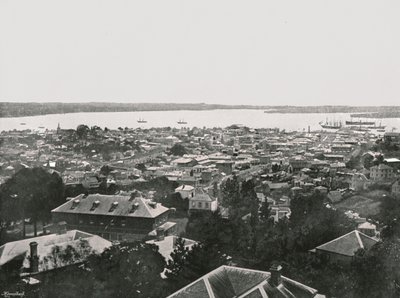 Tepelerden panoramik manzara, Auckland, Yeni Zelanda, 1895. by Unbekannt