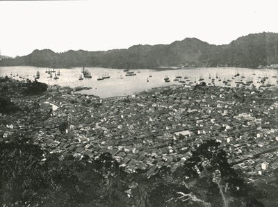 Şehrin panoramik manzarası, Nagasaki, Japonya, 1895. by Unbekannt