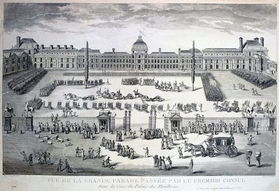 Büyük Geçit Töreni sırasında Birliklerin Geçit Töreni, Tuileries Sarayı, 19. yüzyıl by Unbekannt