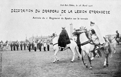 Fransız Yabancı Lejyonu bayrağının geçit töreni, Sidi Bel Abbes, Cezayir, 28 Nisan 1906 by Unbekannt
