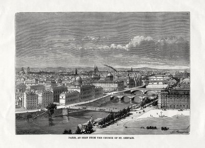 Paris, St Gervais kilisesinden görüldüğü gibi, Fransa, 1879 by Unbekannt