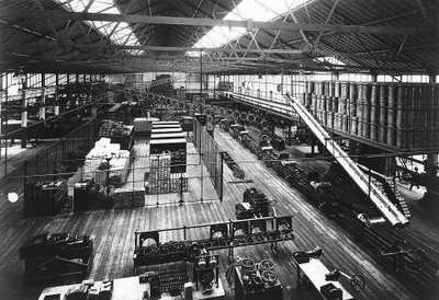 Fords Highland Park fabrikasındaki üretim hattının bir parçası, Detroit, Michigan, ABD, c1914 by Unbekannt