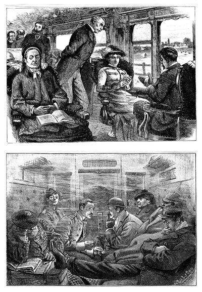 Londra-Glasgow trenindeki yolcular, 1884 by Unbekannt