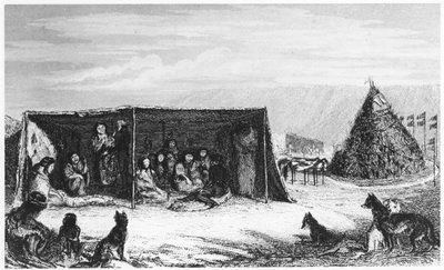 Tello veya deri çadırdaki Patagonyalılar, 1830 1839 by Unbekannt