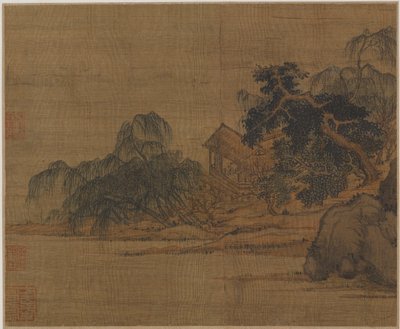 Ormanlık bir burun üzerindeki köşk, Muhtemelen Ming hanedanı, 1368-1644. by Unbekannt