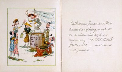 Suffragette toplantısında peg bebekleri, c1910 by Unbekannt