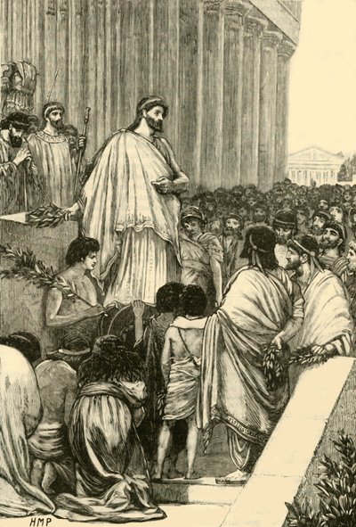 Atinalılar Üzerine Cenaze Konuşması Yapan Perikles, 1890. by Unbekannt