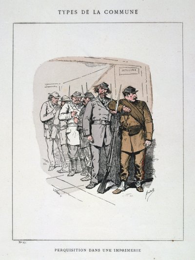 Bir matbaanın aranması, Paris Komünü, 1871. by Unbekannt