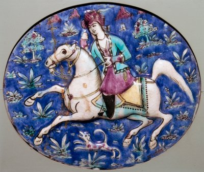 Bir süvari betimleyen Pers çini, 19. yüzyıl by Unbekannt