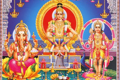Hindu Tanrılarının Resmi Ganesh, Ayyappa & Subramania Hindistan by Unbekannt