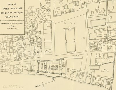 Fort William Planı ve Kalküta şehrinin bir parçası, 1925. by Unbekannt