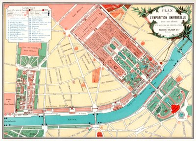Evrensel Sergi Planı, Paris, 1889 by Unbekannt