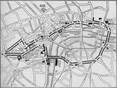 Diamond Jubilee Günü'nde Queens alayı rotasının planı, Londra, 1897 1906 by Unbekannt