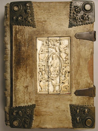 Majesteleri İsa ve Dört Evangelist, 1000-1100 ile Plaket. by Unbekannt