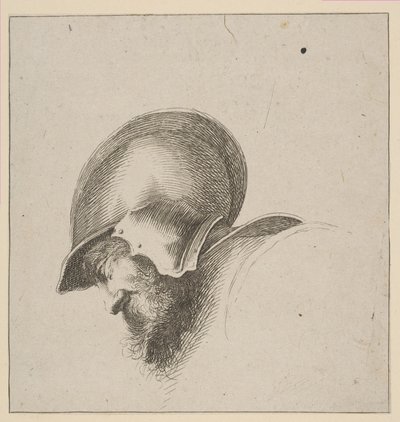 Levha 10: Bir askerin başı, Drawing Basics I principii del disegno, 1641