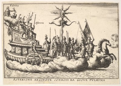 Levha 16: Genç bir yıldırım figürü tarafından yönetilen Argonaut Asterion Asterione argonote con..., 1664. by Unbekannt