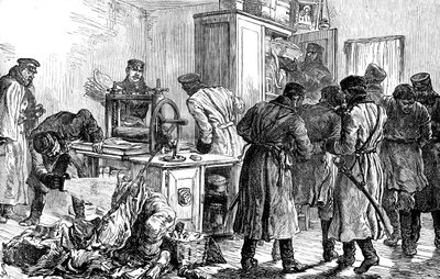 Polis nihilist bir matbaa keşfederken, St Petersburg, Rusya, 1887 by Unbekannt