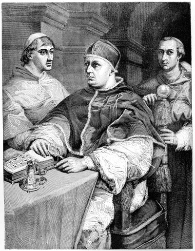 Papa Leo X, Giulio de Medici, geleceğin Papa Clement VII ve Kardinal de Rossi, 1882 by Unbekannt