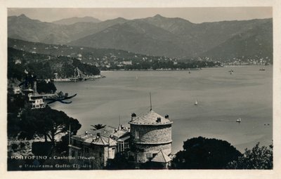 Portofino - Castello Braun ve Panorama Golfo Tigulio, c1900. by Unbekannt