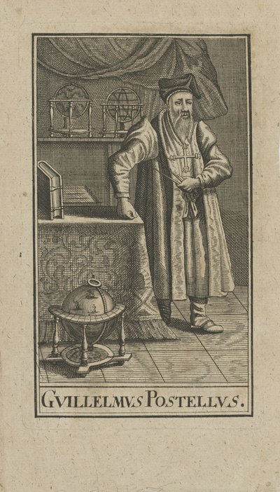 Guillaume Postel 1510-1581'in portresi, 1740'tan önce. by Unbekannt