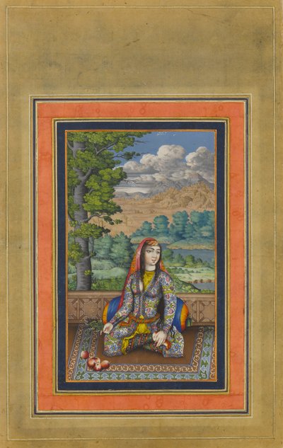 Persli Bir Hanımın Portresi, Davis Albümünden Folyo, yakl. 1736-37. by Unbekannt